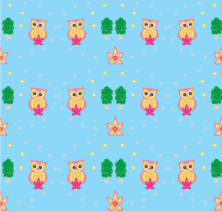 Sweet Owls Backgroundのイラスト素材