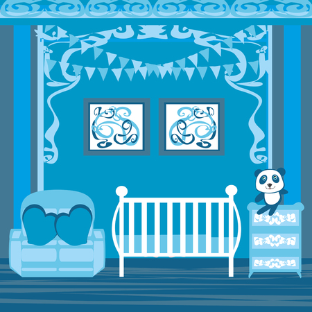 Baby boy roomのイラスト素材