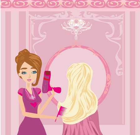 woman in hairdressing salonのイラスト素材