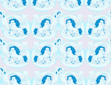 pattern with unicornsのイラスト素材