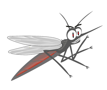 Angry mosquito cartoonのイラスト素材