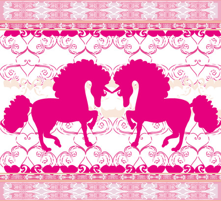 seamless pattern with unicornsのイラスト素材