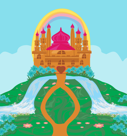 Landscape with fairytale castleのイラスト素材