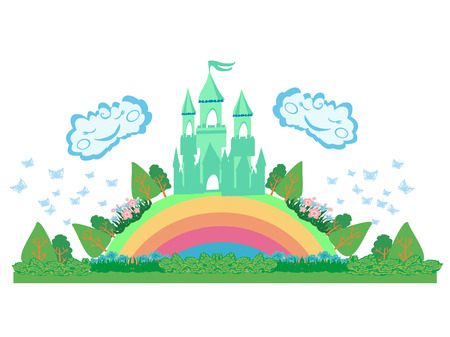 Magic Fairy Tale Princess Castleのイラスト素材