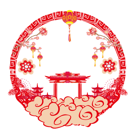 Mid-Autumn Festival for Chinese New Year - cardのイラスト素材