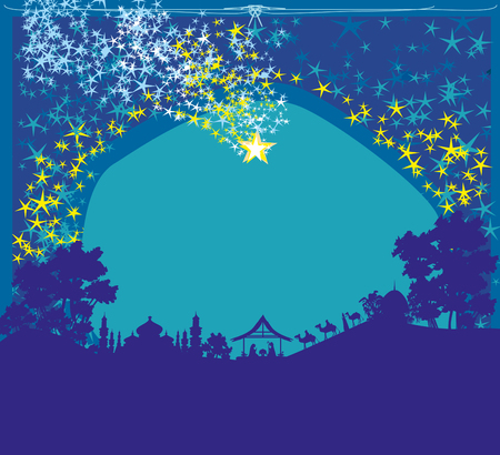 Birth of Jesus in Bethlehem.のイラスト素材