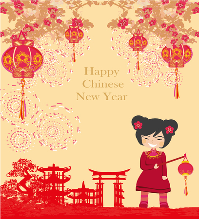 Mid-Autumn Festival for Chinese New Year - cardのイラスト素材
