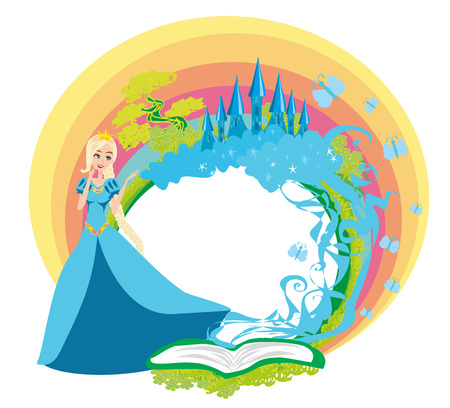 Magic Fairy Tale Princess Castle - frameのイラスト素材