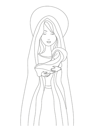 Madonna and child Jesusのイラスト素材