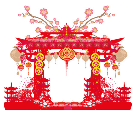 Mid-Autumn Festival for Chinese New Year - cardのイラスト素材