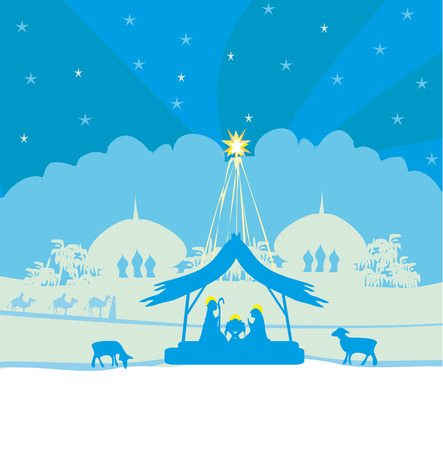 Birth of Jesus in Bethlehem.のイラスト素材