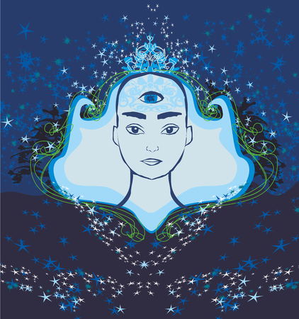 Man with third eye, psychic supernatural sensesのイラスト素材