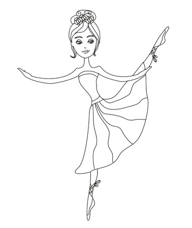Beautiful ballerina, graphic doodle illustrationのイラスト素材