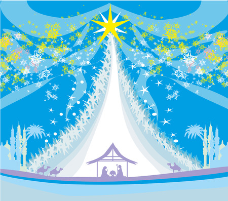 Birth of Jesus in Bethlehem.のイラスト素材