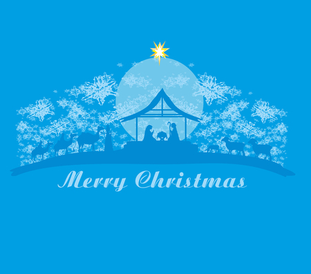 Birth of Jesus in Bethlehem - abstract cardのイラスト素材