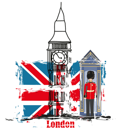 Grunge banner with Londonのイラスト素材