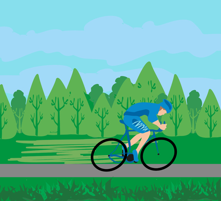 Cycling man in trainingのイラスト素材