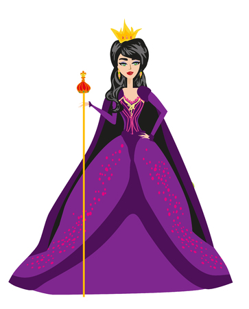 beautiful queen - isolated illustrationのイラスト素材