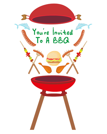 Barbecue Party Invitation bannerのイラスト素材