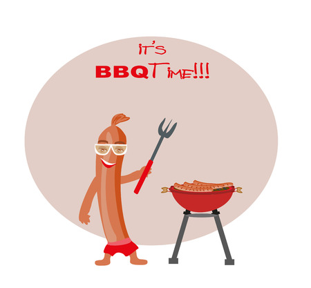 Funny sausage characterのイラスト素材