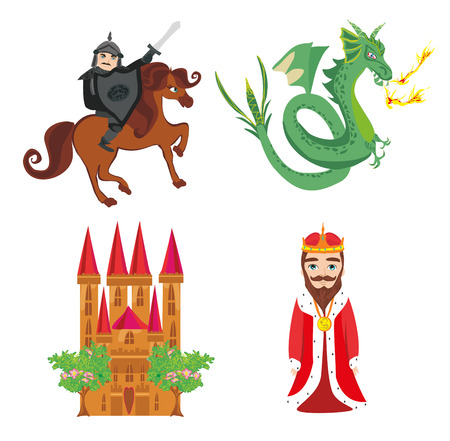 Set of fairy tale element iconsのイラスト素材