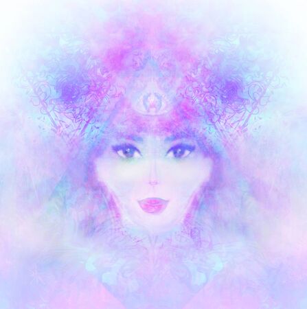 Woman with third eye, psychic supernatural sensesの写真素材