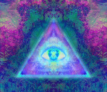 Illustration of a third eye mystical signの写真素材