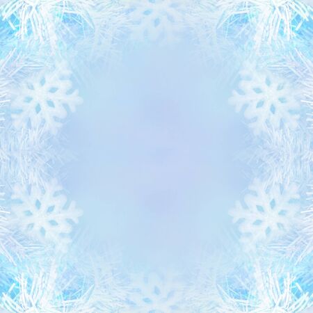 christmas background concept design of white snowflake and snow with copy spaceの写真素材
