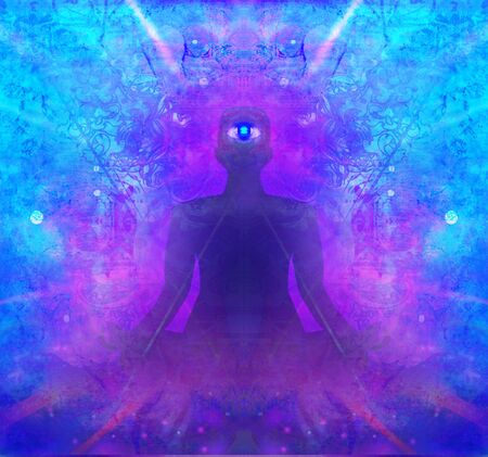 Man with third eye, psychic supernatural sensesの写真素材