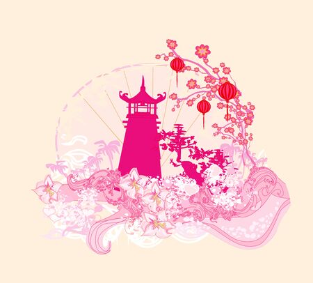 Mid-Autumn Festival for Chinese New Year - cardのイラスト素材