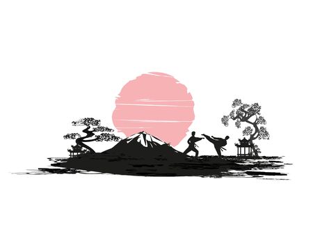 Karate occupations - abstraction cardのイラスト素材