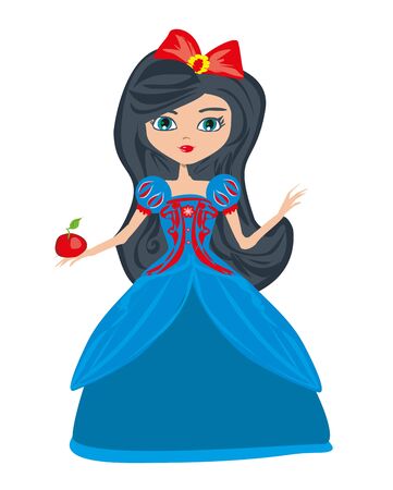 beautiful Snow White with a poisoned appleのイラスト素材