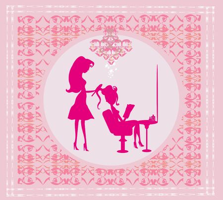 relax at the hairdresser,  abstract cardのイラスト素材