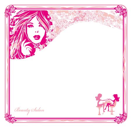 Manicure in beauty salon , abstract decorative pink card のイラスト素材