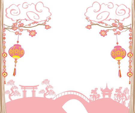 Mid-Autumn Festival for Chinese New Year - cardのイラスト素材
