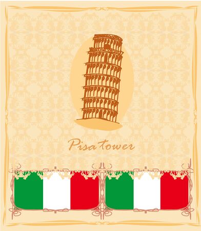 pisa tower - vintage elegant cardのイラスト素材