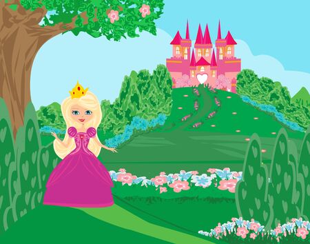 sweet Queen Front Her Castleのイラスト素材