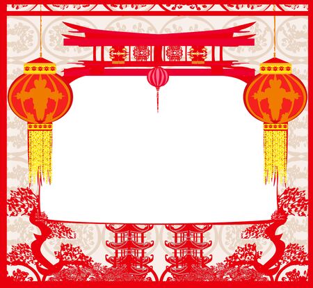 Mid-Autumn Festival for Chinese New Year frameのイラスト素材