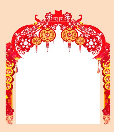 Mid-Autumn Festival for Chinese New Year - cardのイラスト素材