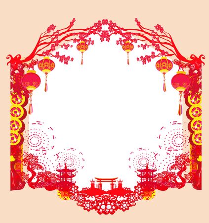 Mid-Autumn Festival for Chinese New Year - frameのイラスト素材