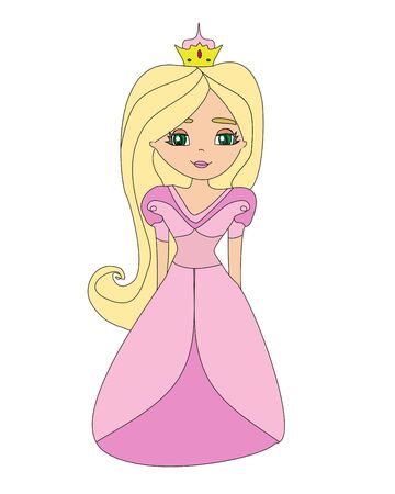cute little princess - doodle illustrationのイラスト素材