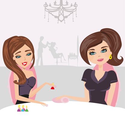 beauty salon - manicure and hairdresserのイラスト素材