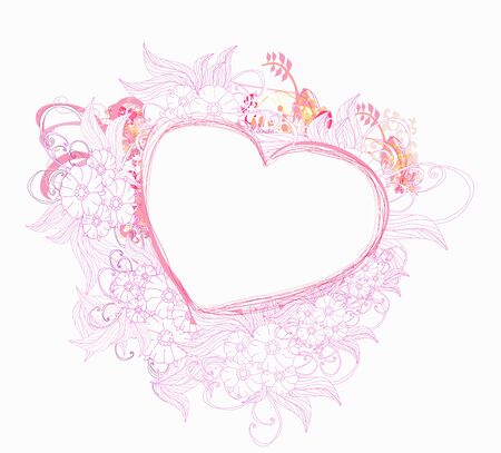 Stylish frame with beautiful decorative flowersのイラスト素材