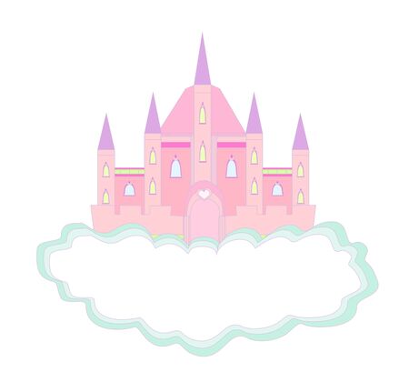 fairytale castle frame - isolated doodle illustrationのイラスト素材