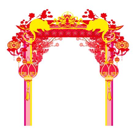 Happy chinese new year 2020 - Year of the ratのイラスト素材