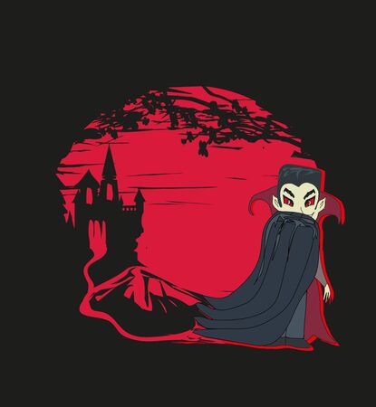 Vampire Night Halloween Cardのイラスト素材