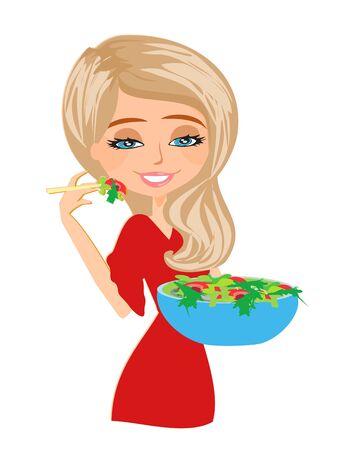 slim beautiful blonde on a dietのイラスト素材