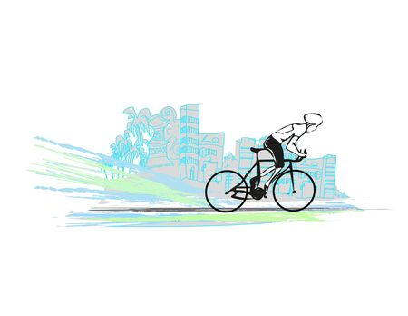 I love cycling bannerのイラスト素材
