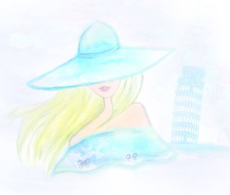elegant tourist visits italyの写真素材