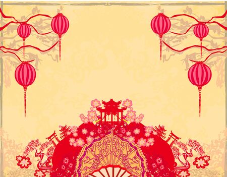 Mid-Autumn Festival for Chinese New Year cardのイラスト素材